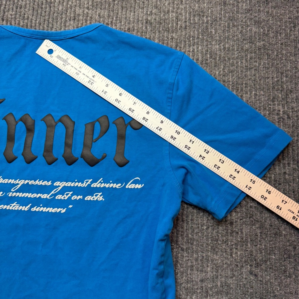 Vie Riche Paris Mens Saint Sinner Graphic T-Shirt Blue Size M Short Sleeve View 6